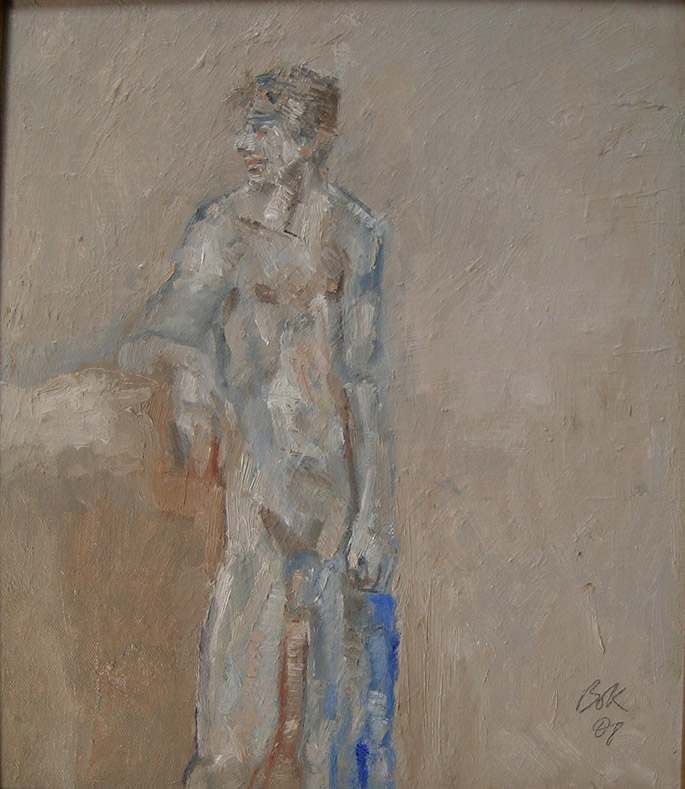 2008 Figure with blue towel30x35cmSOLD